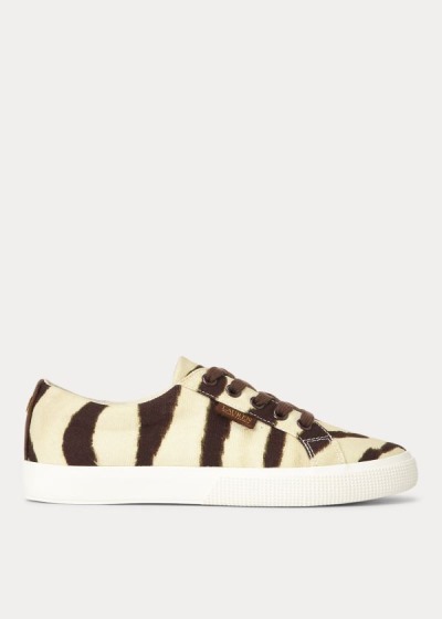 Ralph Lauren Jaycee Zebra Lærred Sneakers Dame Danmark (CRLBJ2301)